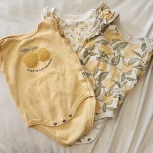 ✨️PRICE DROP✨️ RABBIT BEAR | Baby Bodysuit Set with Lemon Print | 0-3m